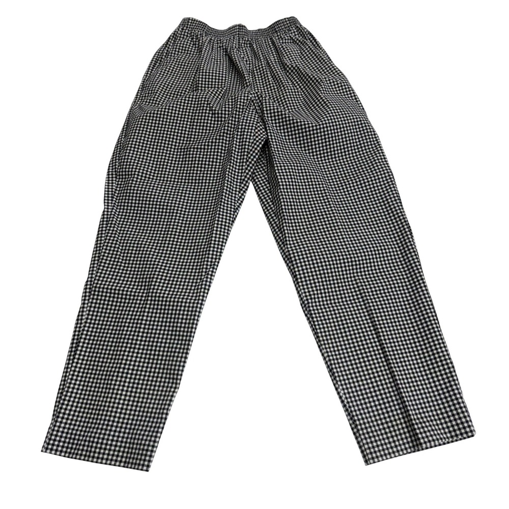 Alfred Dunner Pants Black White Gingham Check Stretch Elastic Waist 6P Women